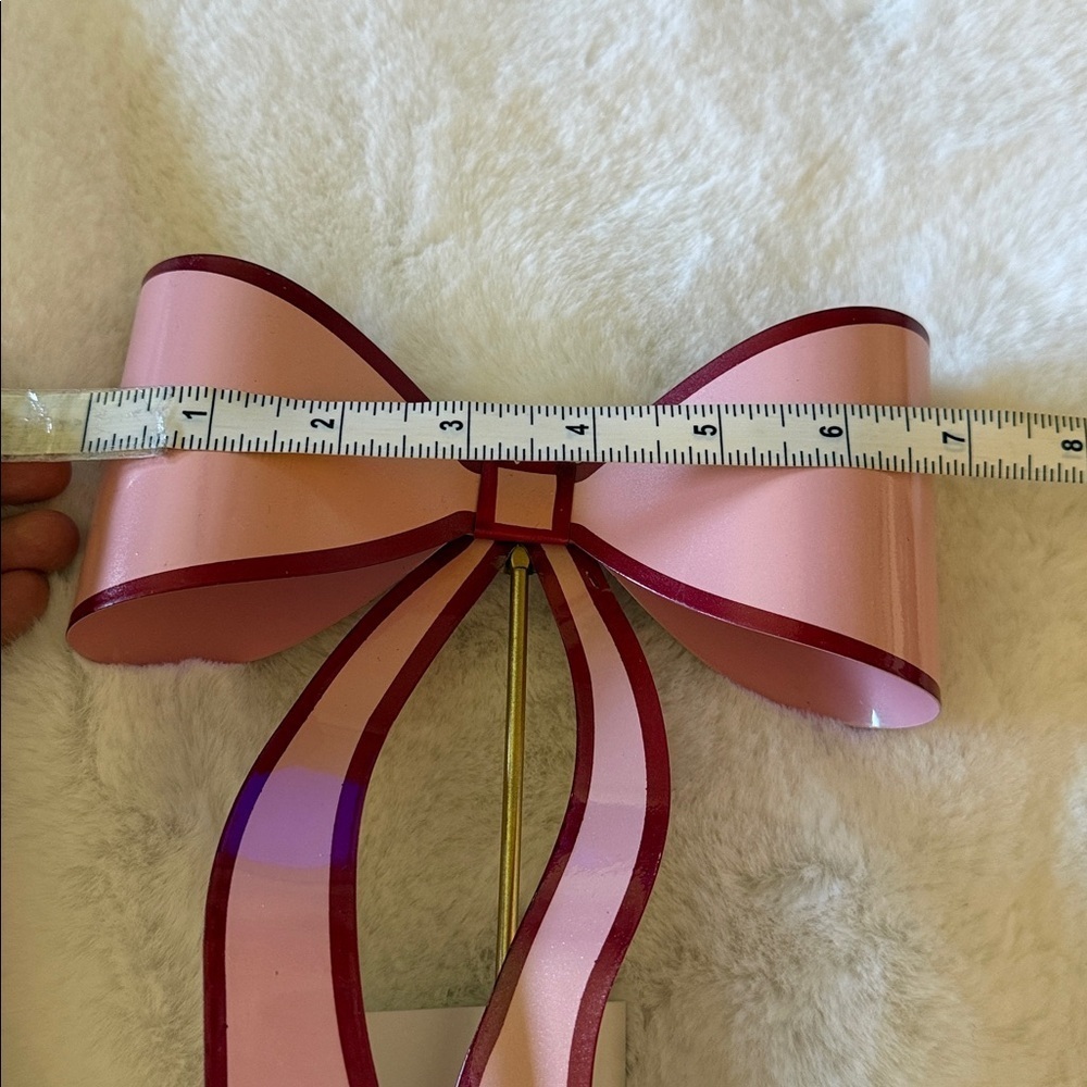 Cynthia Rowley, Christmas, red and Pink Metal Bow Christmas Tree topper - Picture 6 of 7